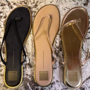 Dolce Vita Sandals - Black, Beige, and Metallic Gold -13M (3 pairs)